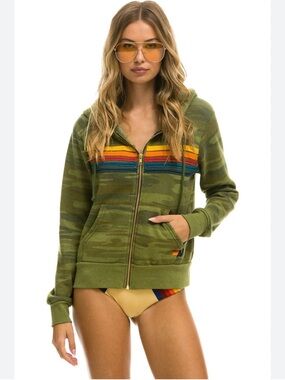 Aviator Nation 5 STRIPE HOODIE - CAMO